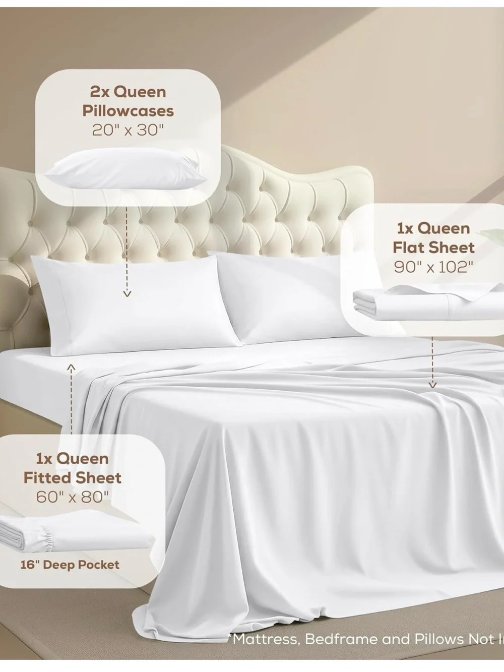 Queen White 2-Pack Sheet Set